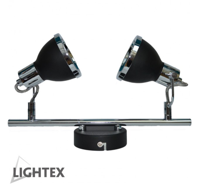 Спот JIA 2xGU10 черно+хром Lightex