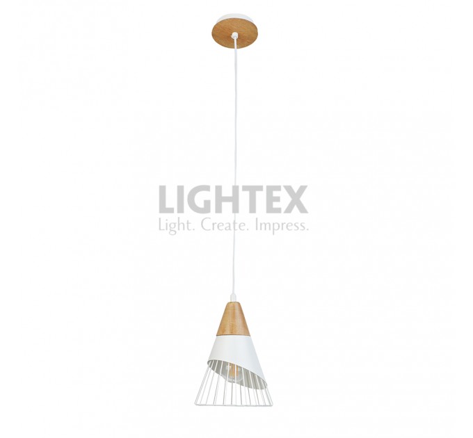 Пендел ABEL 1xE27 бял 175x1000mm Lightex
