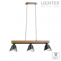 Пендел BRUNO 3xE27 черен 840x175x850mm Lightex