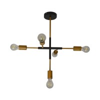 Полилей CARLOS 5xE27 черен 605x420mm Lightex