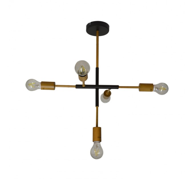 Полилей CARLOS 5xE27 черен 605x420mm Lightex