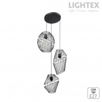 Полилей SONATA 3xE27 Ø450mm х1200mm черен Lightex