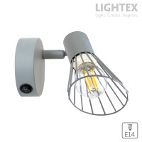 Аплик SILVIA 1xE14 сив 120x80x150mm Lightex