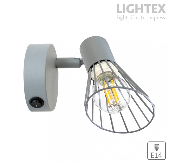 Аплик SILVIA 1xE14 сив 120x80x150mm Lightex