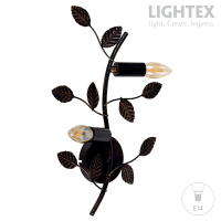 Аплик ISABEL 2xE14 черно + злато 350x80x400mm Lightex