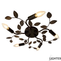 Полилей ISABEL 5xE14 черно + злато 530x85mm Lightex