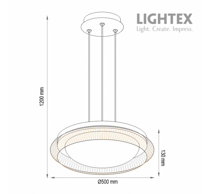 Полилей FRANCINE Ø500mm 3xE27 220V Lightex