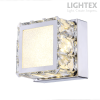 LED Аплик ALICE 8W 4000K 420lm 120x120mm стомана+кристал Lightex