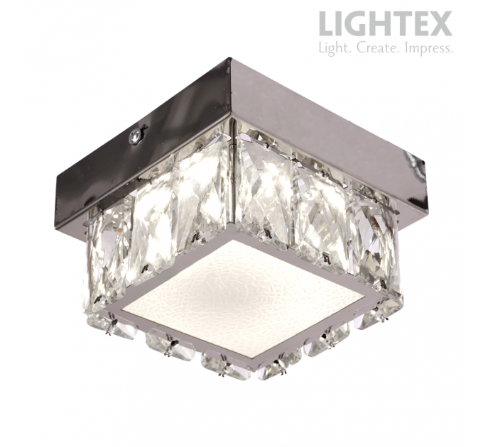 LED Аплик ALICE 8W 4000K 420lm 120x120mm стомана+кристал Lightex