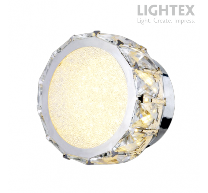 LED Аплик ALICE 10W 4000K 585lm Ø150mm стомана+кристал Lightex