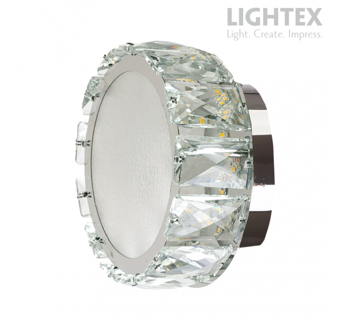 LED Аплик ALICE 10W 4000K 585lm Ø150mm стомана+кристал Lightex