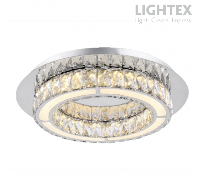 LED полилей ALICE 20W 4000K 1300lm Ø500mm стомана+кристал Lightex