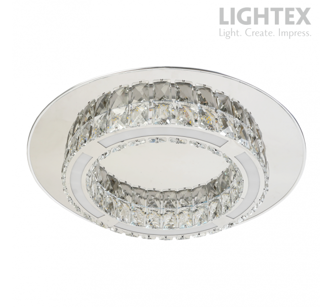 LED полилей ALICE 20W 4000K 1300lm Ø500mm стомана+кристал Lightex
