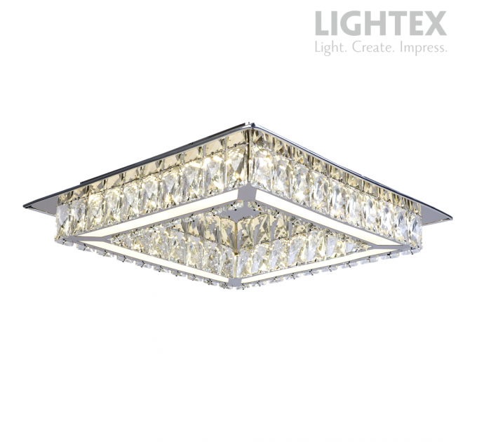 LED полилей ALICE 20W 4000K 1300lm 400x400mm стомана+кристал Lightex