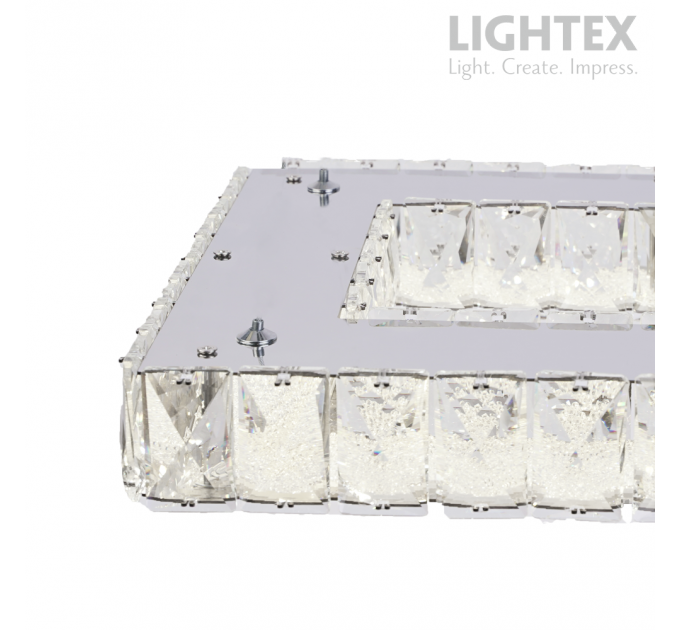 LED полилей ALICE 32W 4000K 2080lm 700x300mm стомана+кристал Lightex