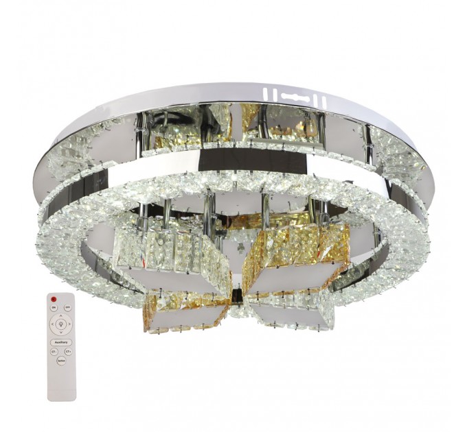 LED полилей OMAN 53W 3000K-4500K-6500K 4770lm 220V с Bluetooth,USB порт и дистанционно управление хром Ø500 Lightex