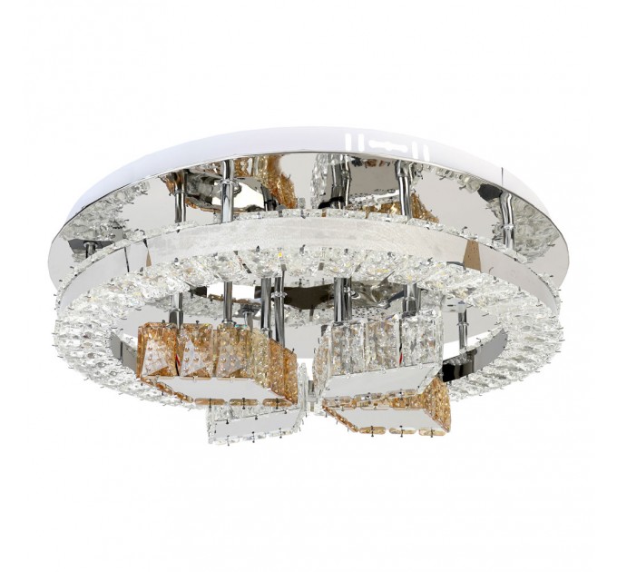 LED полилей OMAN 53W 3000K-4500K-6500K 4770lm 220V с Bluetooth,USB порт и дистанционно управление хром Ø500 Lightex