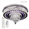 LED полилей DAMASK 4xE14+50W LED 3000K-4500K-6500K 4500lm 220V с Bluetooth,USB порт и дистанционно управление хром Ø500 Lightex