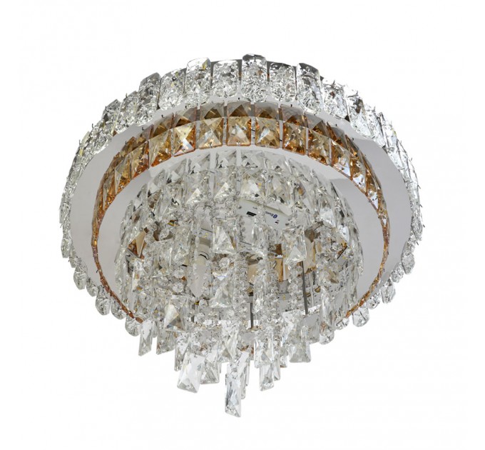 LED полилей ELADA 4xE14+55W LED 3000K-4500K-6500K 4950lm 220V с Bluetooth,Usb порт и дистанционно управление хром Ø500 Lightex