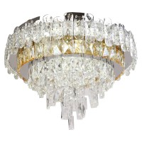 LED полилей ELADA 4xE14+55W LED 3000K-4500K-6500K 4950lm 220V с Bluetooth,Usb порт и дистанционно управление хром Ø500 Lightex