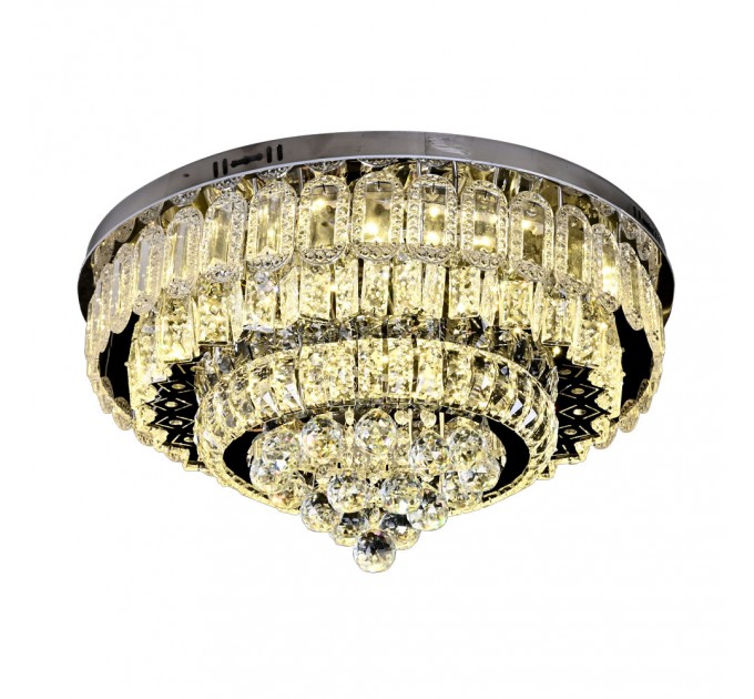 LED полилей DOHA 4xE14+55W LED 3000K-4500K-6500K 4950lm 220V с Bluetooth,Usb порт и дистанционно управление хром Ø500 Lightex
