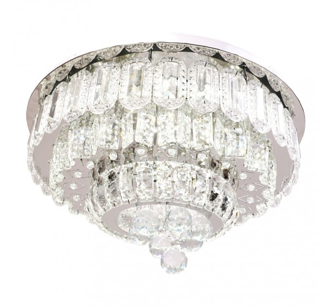 LED полилей DOHA 4xE14+55W LED 3000K-4500K-6500K 4950lm 220V с Bluetooth,Usb порт и дистанционно управление хром Ø500 Lightex