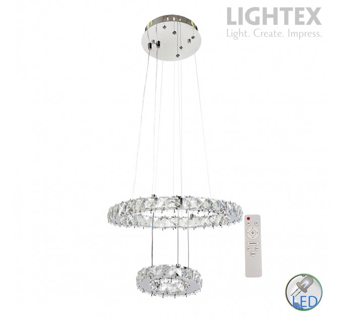 LED полилей ELENA 50W 3000K+4500K+6500K 4500lm 220V с дистанционно управление хром Ø400+Ø180 H1000 Lightex