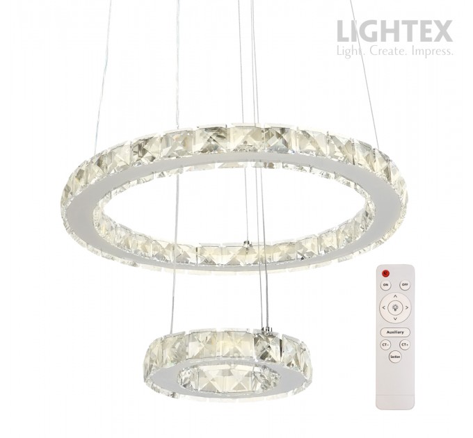 LED полилей ELENA 50W 3000K+4500K+6500K 4500lm 220V с дистанционно управление хром Ø400+Ø180 H1000 Lightex
