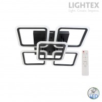 LED полилей MENSA 84W 3000K+4000K+6500K 7560lm 220V димируем с дистанционно управление черен 560x560mm Lightex