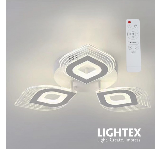 LED полилей ORCHID 56W 3000K+4000K+6500K 5040lm 220V димируем с дистанционно управление бял Ø460mm Lightex