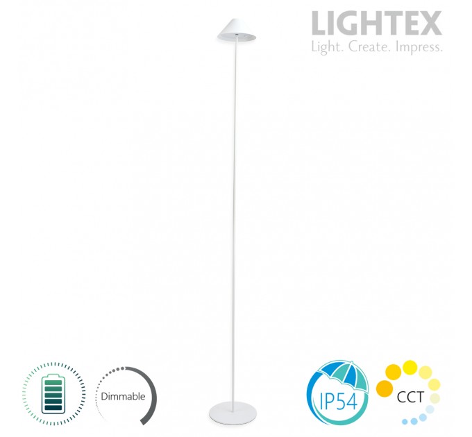 Лампион KIWI DC 5V 3W CCT 200lm Touch+USB Type C димируема 4000mah Li-ion IP54 H160cm бял Lightex