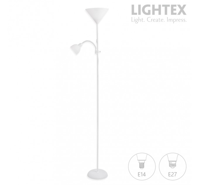 Лампион DEXTER бял 1xE27+1xE14 H176cm Lightex