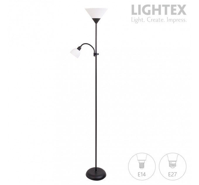 Лампион DEXTER черен 1xE27+1xE14 H176cm Lightex