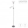 Лампион DEXTER сребрист 1xE27+1xE14 H176cm Lightex