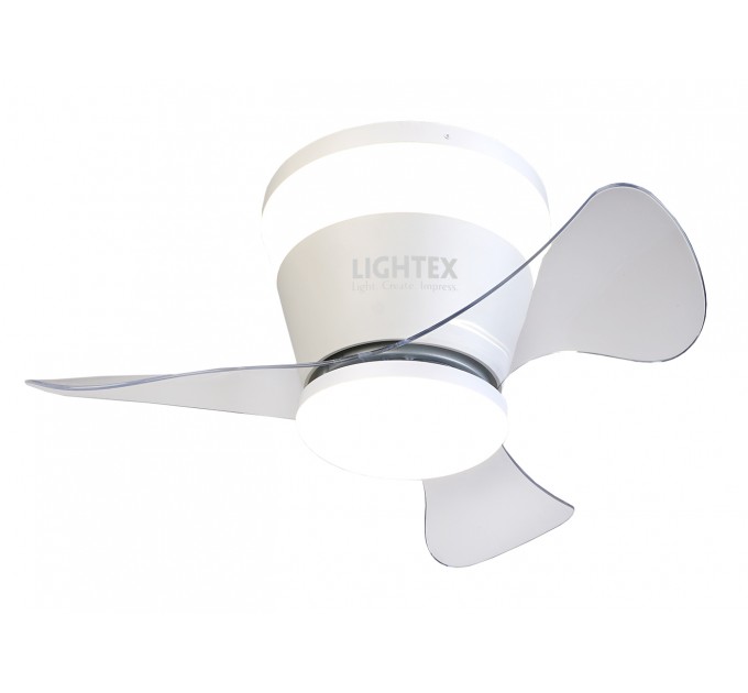 LED вентилатор с дистанционно max 50W LED + 26W мотор,  CCT 4000lm бял Ø600mm, APP  Lightex