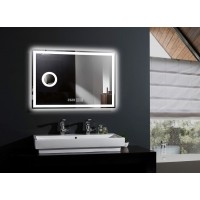 LED Огледало за баня 18W  3000K-6000K 1200Lm IP44 240V  800x600x45mm Anti fog,димиране,Touch дисплей,часовник Lightex