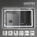 LED Огледало за баня 38W 3000K-6500K 1980Lm IP44 240V 800x600mm Anti fog,Touch дисплей,дим.,часовник,термометър,козм.огледало Lightex