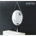 LED Огледало за баня 23W 3000K-6500K 1309Lm IP44 240V Ø500mm Anti fog,Touch дисплей,димиране,черно с кожен колан Lightex