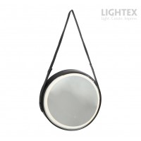 LED Огледало за баня 23W 3000K-6500K 1309Lm IP44 240V Ø500mm Anti fog,Touch дисплей,димиране,черно с кожен колан Lightex