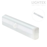 LED лампа за гардероб със сензор 2W 4000К 60lm 6V 4xAAA 188mm батерии сребърна Lightex