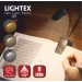 LED лампа за книга LUZ димируема 1.8W 60lm 1600K-4200K-6000K battery 5V 500mAh USB type-C IP 44 със щипка и гъвкаво рамо черна Lightex