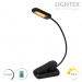 LED лампа за книга LUZ димируема 1.8W 60lm 1600K-4200K-6000K battery 5V 500mAh USB type-C IP 44 със щипка и гъвкаво рамо черна Lightex