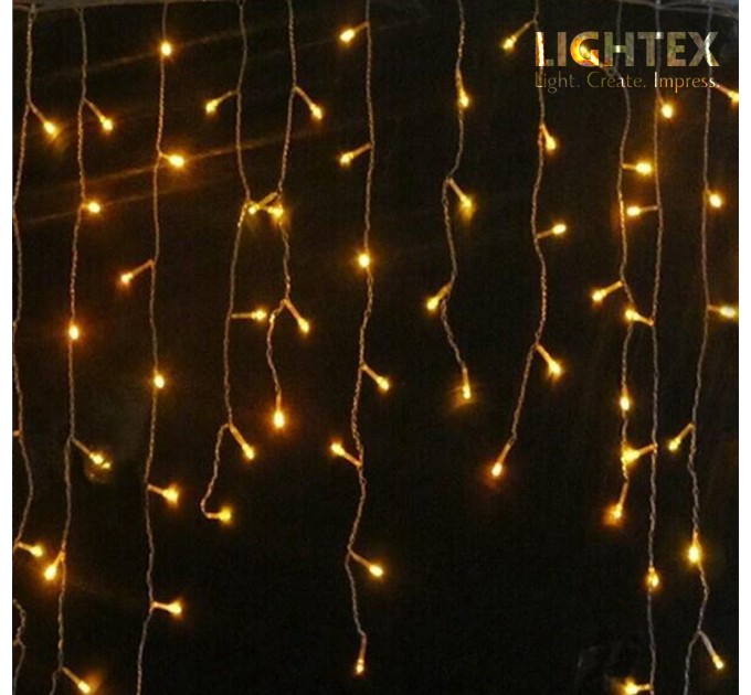 LED влагозащитена светеща завеса 300x50cm 150 LED 10W WW 2800K с контролер IP65 230V бял гумиран кабел Lightex