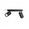 Philips спот двоен IDRIS 2xGU10 IP44 240x120x80mm черен