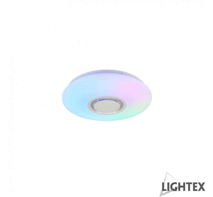 LED Музикален плафон 36W 3000K-6500K+RGB 2880lm Ø340 Blue Tooth Plastic Lightex