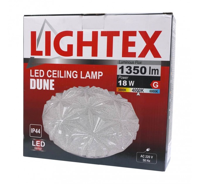 LED плафон DUNE 18W 4000K 1350lm Ø260mm IP44 Lightex