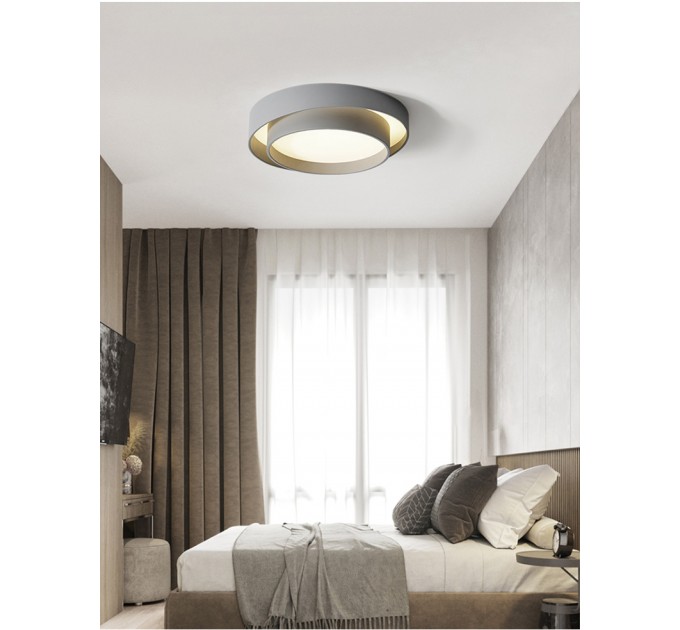 LED Плафон LUXOR 28W 3000K-4000K-6000K 2800lm 220V Ø400 mm сив Lightex