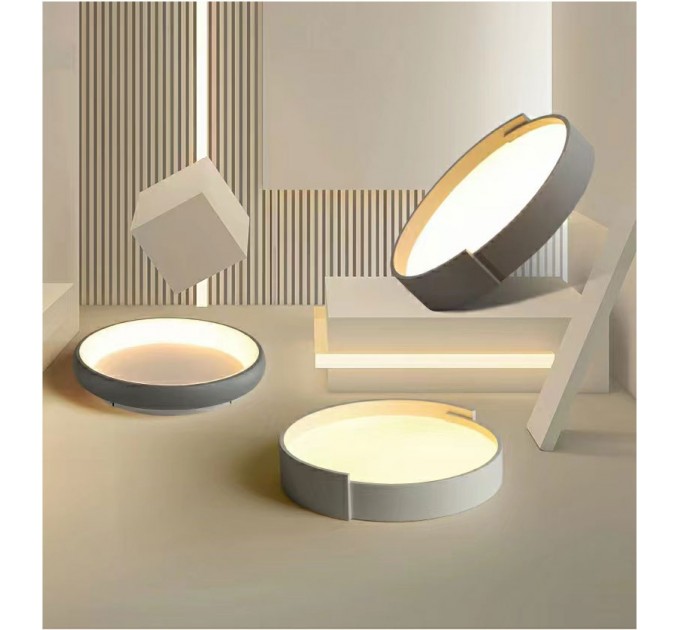 LED Плафон BOSTON 28W 3000K-4000K-6000K 2800lm 220V Ø400 mm сив Lightex