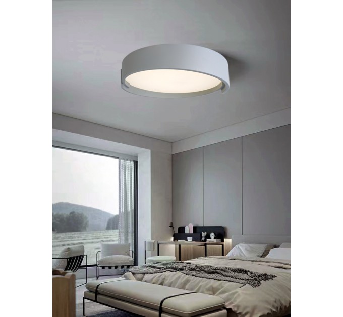 LED Плафон BOSTON 28W 3000K-4000K-6000K 2800lm 220V Ø400 mm сив Lightex