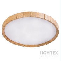 LED плафон GORDON max.54W 3000K-4000K-6500K 3240lm 220V димируем с дистанционно Ø385 mm светло дърво Lightex